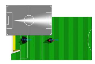 Fig. 7. The map of each condition - No.1: Passing range of the passer robot