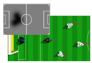 Fig. 7. The map of each condition - No. 2: Receiving range of the receiver robot