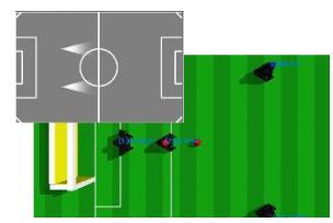 Fig. 7. The map of each condition - No. 4: Select the robot closer to the goal