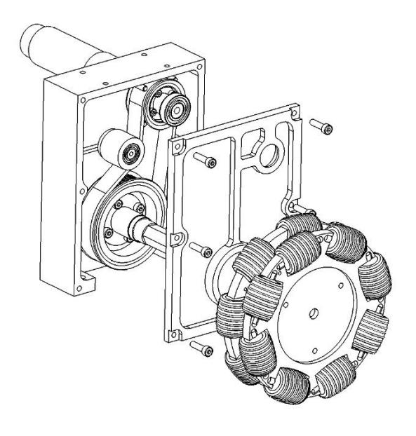 Fig. 3. Pulley box and locomotion mechanism