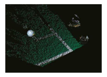 Fig. 7. The fitted ball by using the RANSAC algorithm.