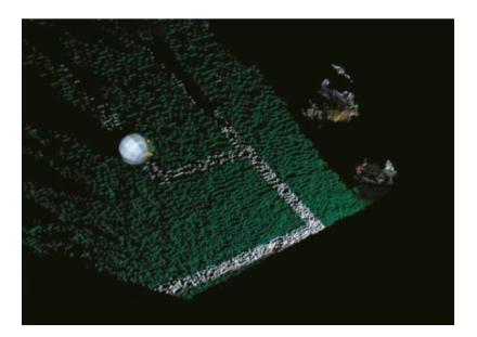 The fitted ball by using the RANSAC algorithm.