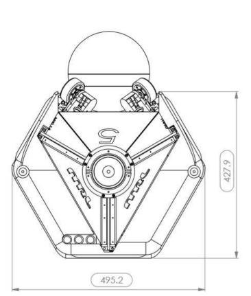 Fig 2. MRL 3-wheels robot dimensions