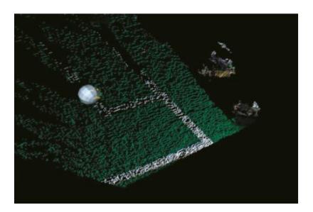Fig. 5. The fitted ball by using the RANSAC algorithm.
