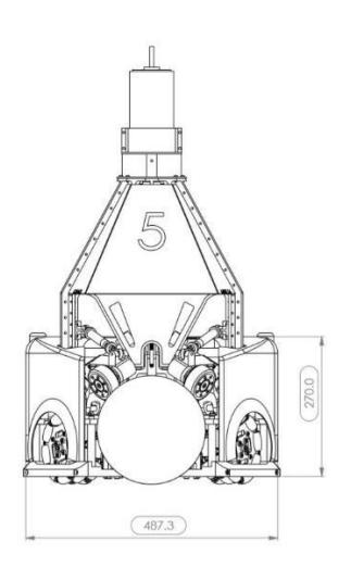 MRL 3-wheels robot dimensions