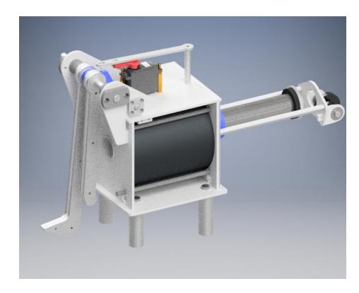 Fig. 5. CAD-generated image of the kicking mechanism.