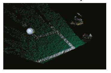 Fig. 5. The fitted ball by using the RANSAC algorithm.