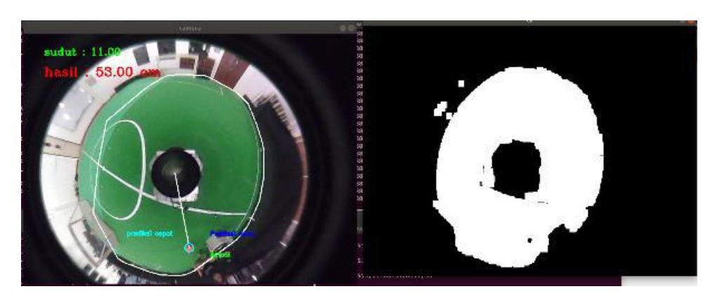 Figure 6. The ball if it hits the field, it will be detected, by Segmentation.