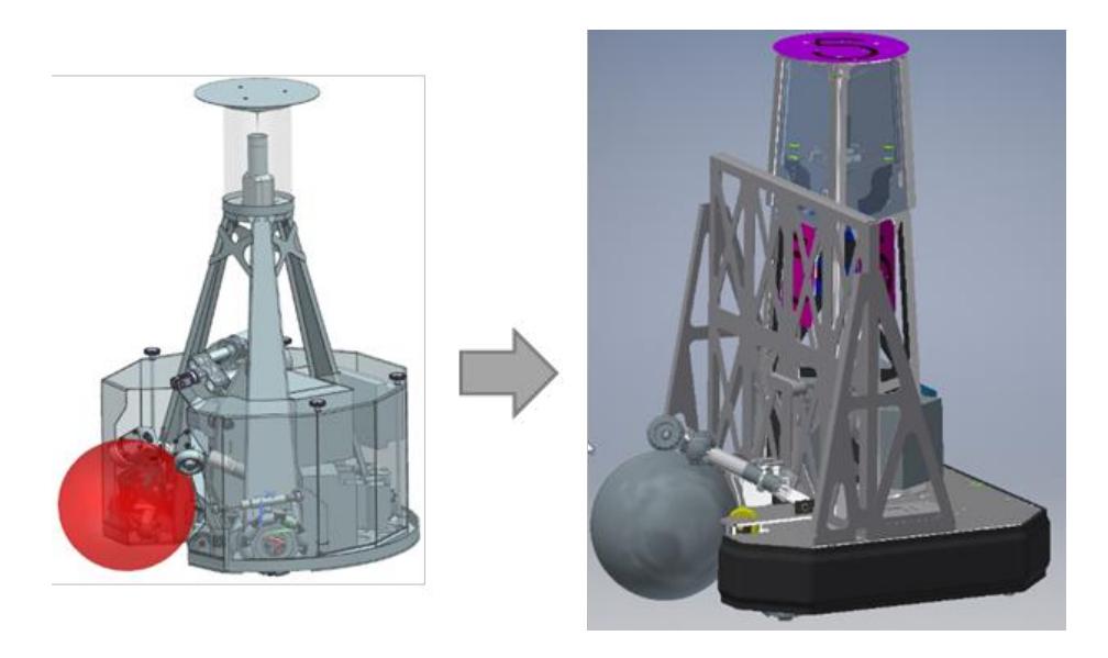 Fig. 1. Our old (left) and new (right) robot.