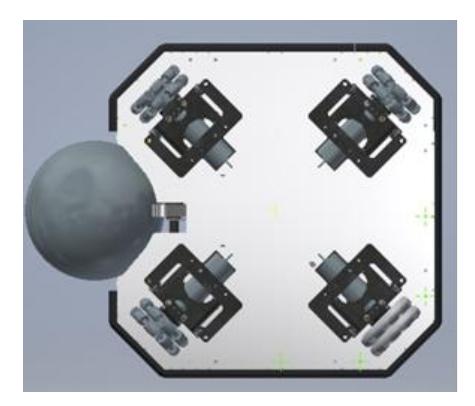 Fig. 2. New wheel configuration (left) and detail of wheel unit with suspension (right).