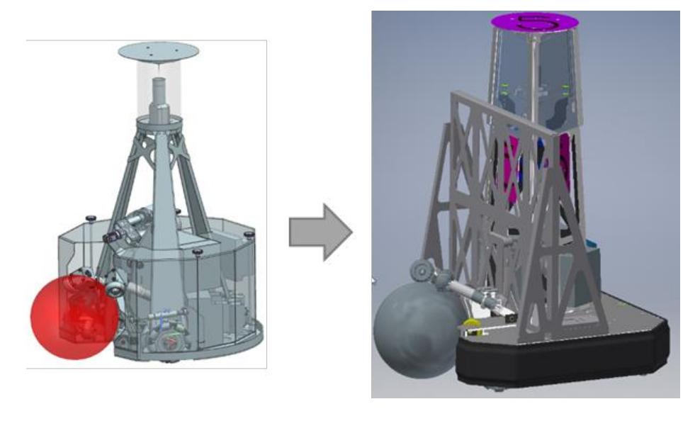 Fig. 1. Our old (left) and new (right) robot.