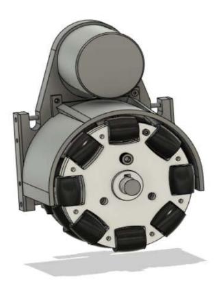 Fig. 2. Robot wheel with motor and dust cover