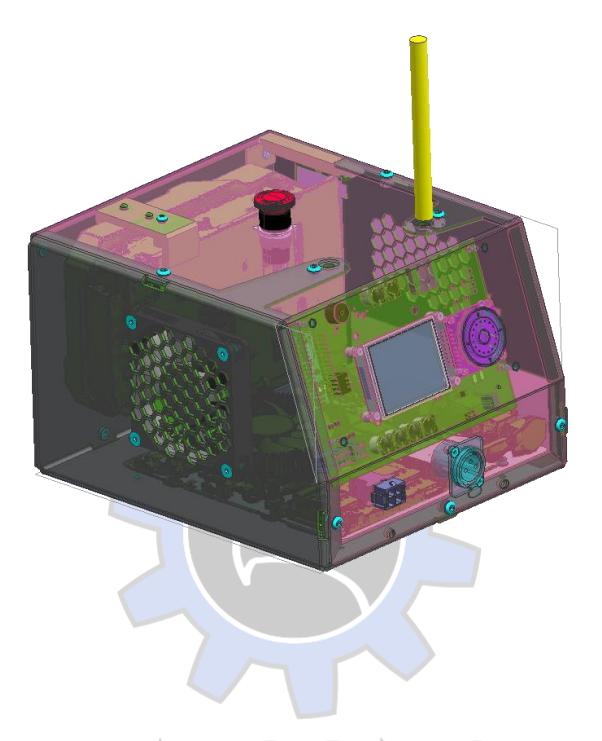 Computer box with processors and control systems