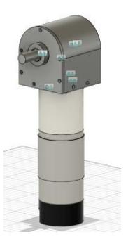 Fig. 4: Motor of active wheel with gearbox