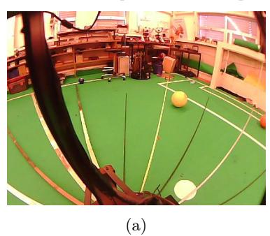 Fig. 5: Fisheye distortion: (a) Without correction; (b) With correction.