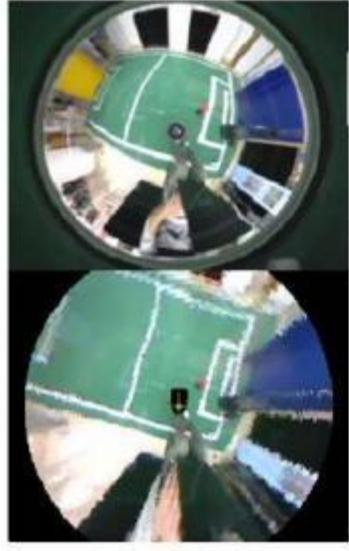 Fig. 7 - Omni-image before and after correction