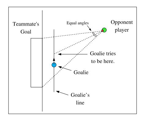 Figure 1: Vertical position calculation for goalie on the predefined line