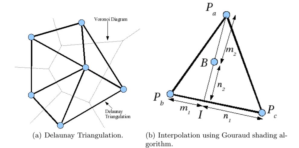 Fig. 1. Delaunay Triangulation and Linear Interpolation.