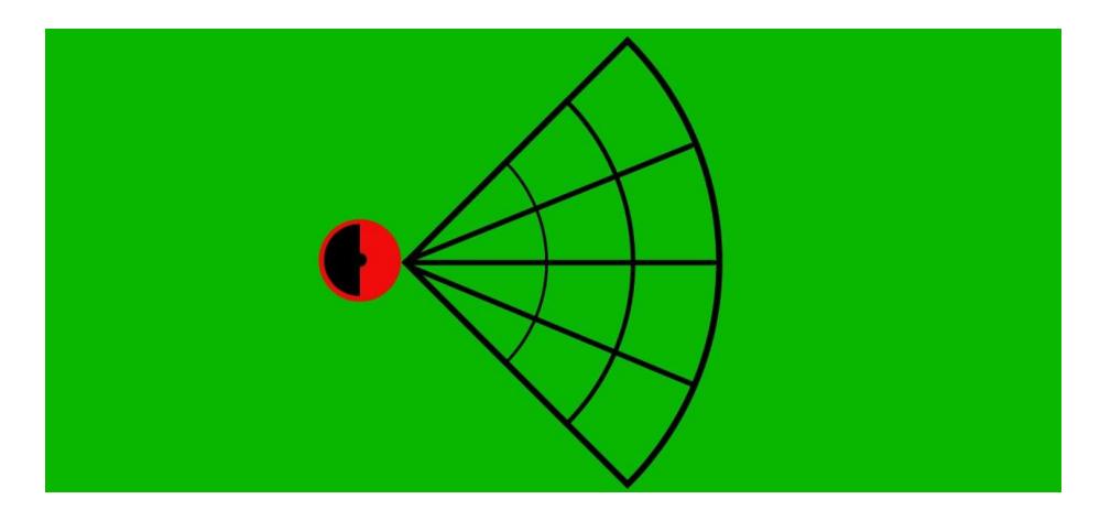 Fig. 3. The player generates different areas to select the best dribble point.