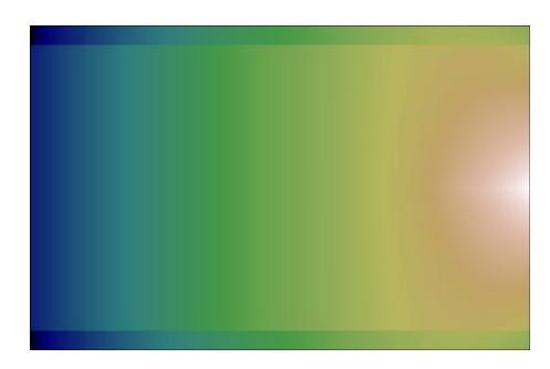 Fig. 3. Heat map indicating the state viability across the field, with blue representing less viability and red more viability