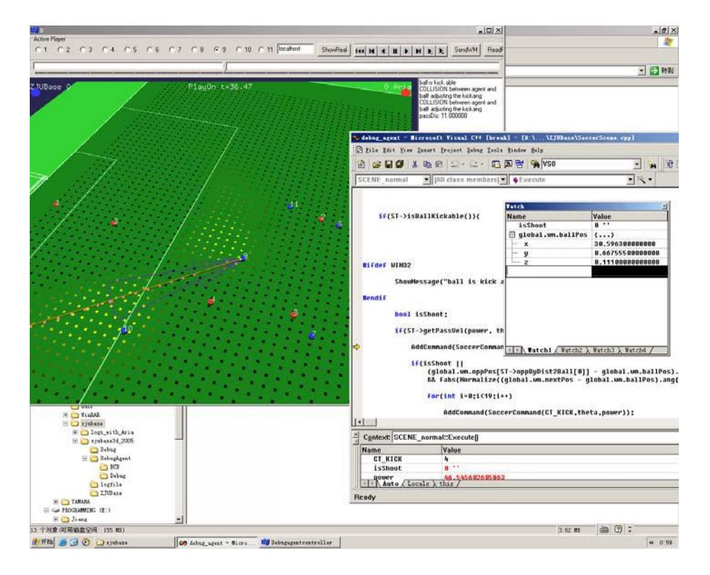 A screen shot of our off-line debugger