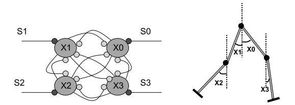 Fig. 2. Relationship between CPG and Walking Model