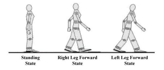 Fig. 3. States of the walking action