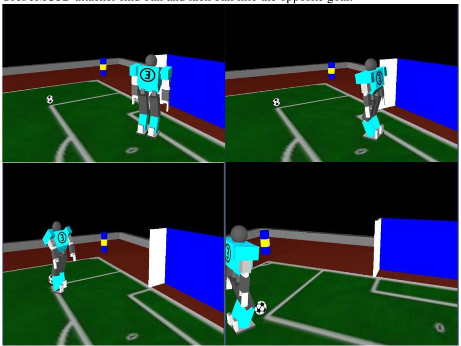 JMU3D attacker finding ball and kicking ball into the opposite goal