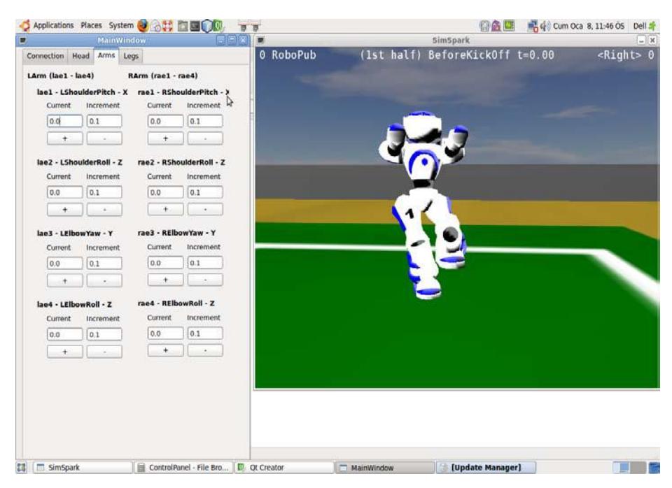 Control Panel with SimSpark Simulator