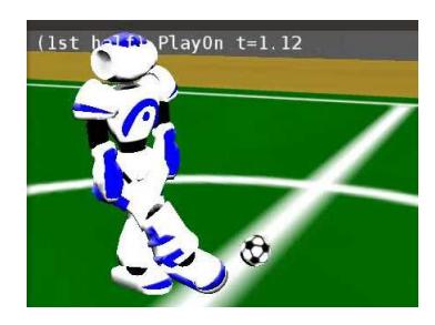 Fig. 4. The robot position after the side kick