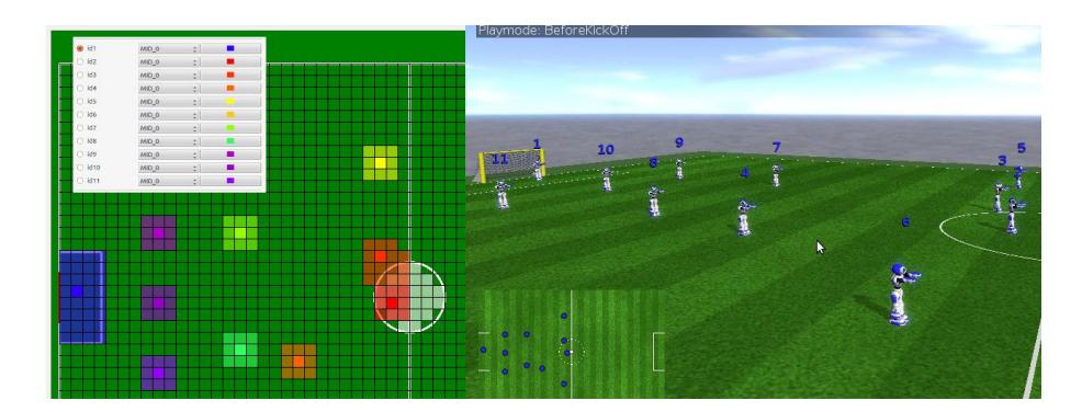 An example of 11 players positions definition.