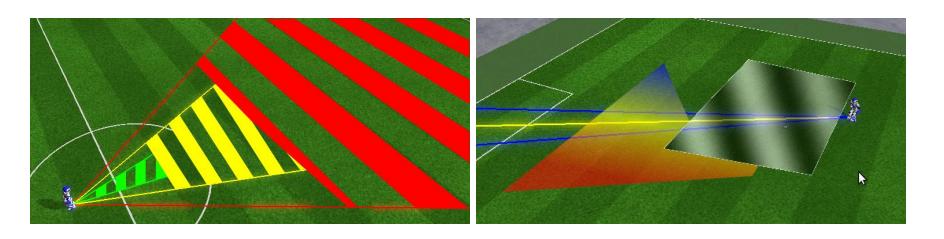 Fig. 1. Two examples of area reasoning to create adaptive behaviors.
