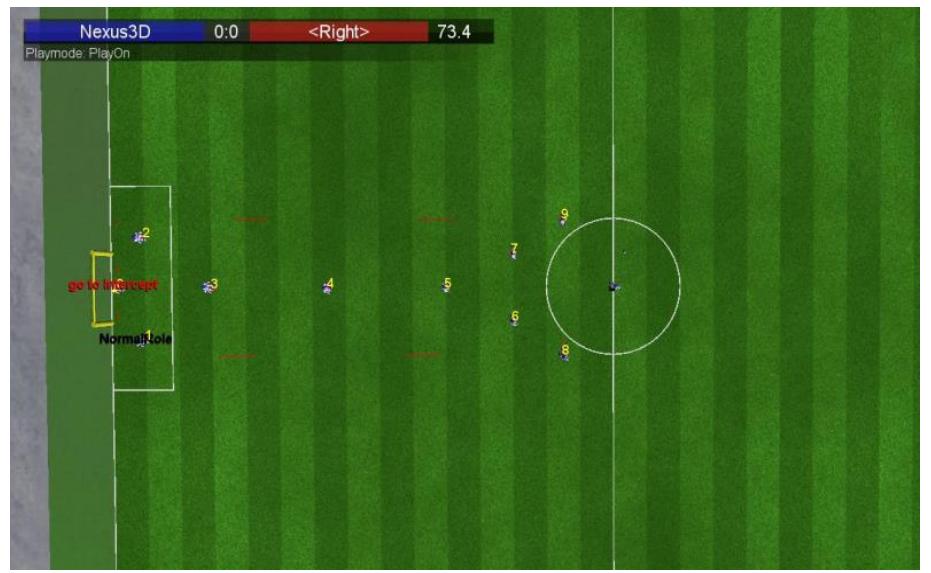 Fig. 6. Using the same formation in 3D simulation