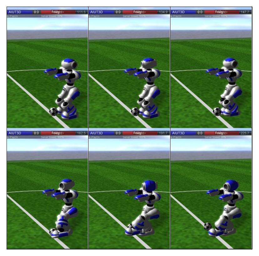 Figure 3. Keyframes of side kick: top left is the first keyframe, bottom right is the last one.