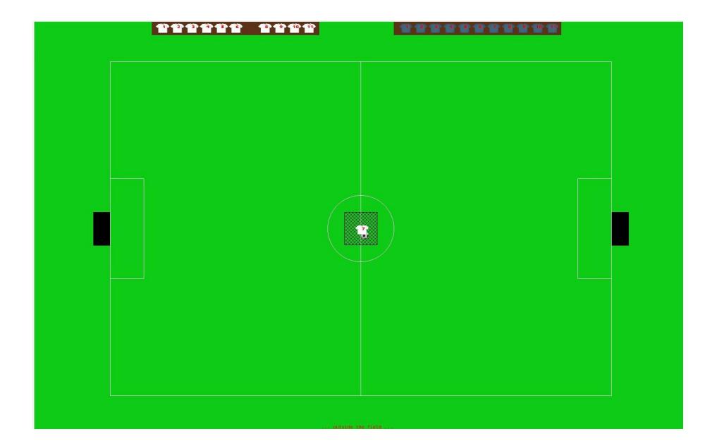 Fig. 5. Addition of the opposing team in blue in the top right side of the field.