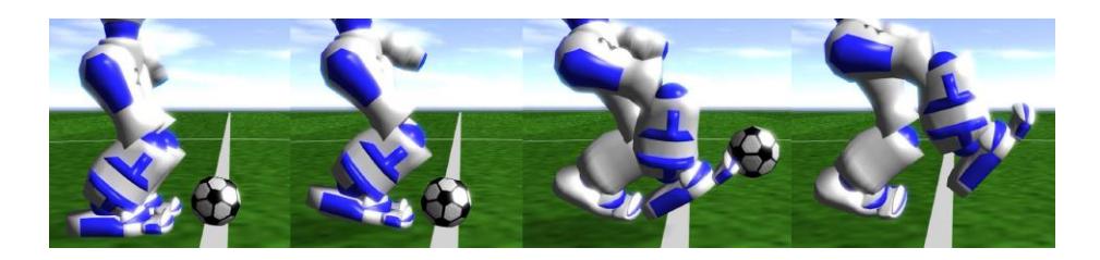 Fig. 6. Visualization of the kick phases of a straight kick.