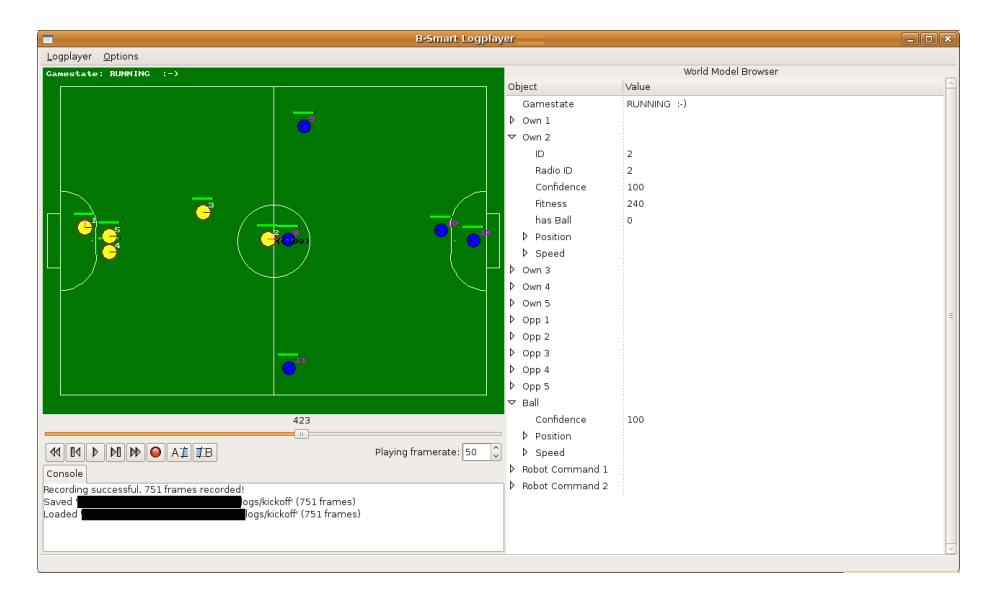 The B-Smart Logplayer GUI