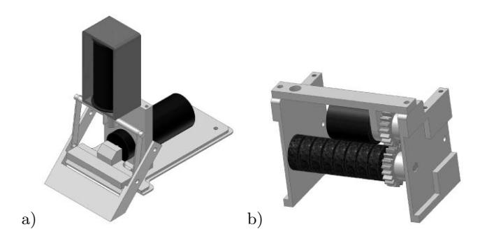 3D CAD figure of the main kicking system and 3D CAD figure of the dribbling system