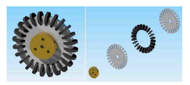 Fig. 3. Omnidirectional aluminium wheels