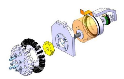 Exploded view of the driving system