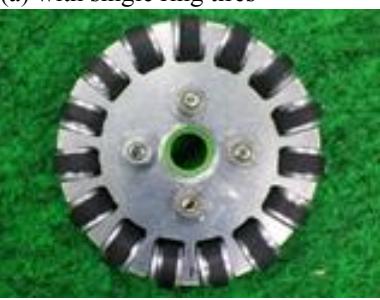 (c) with thick rubber ring tires