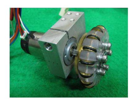 Figure 2. Motor, gear, and wheel assembly.
