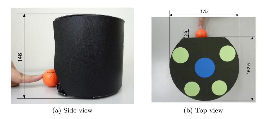 Fig. 3. The main dimensions of the robot with a cover