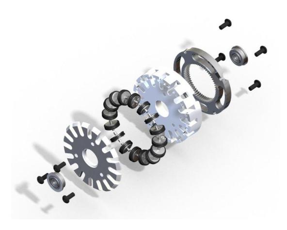 Fig. 3. Exploded view of the wheel