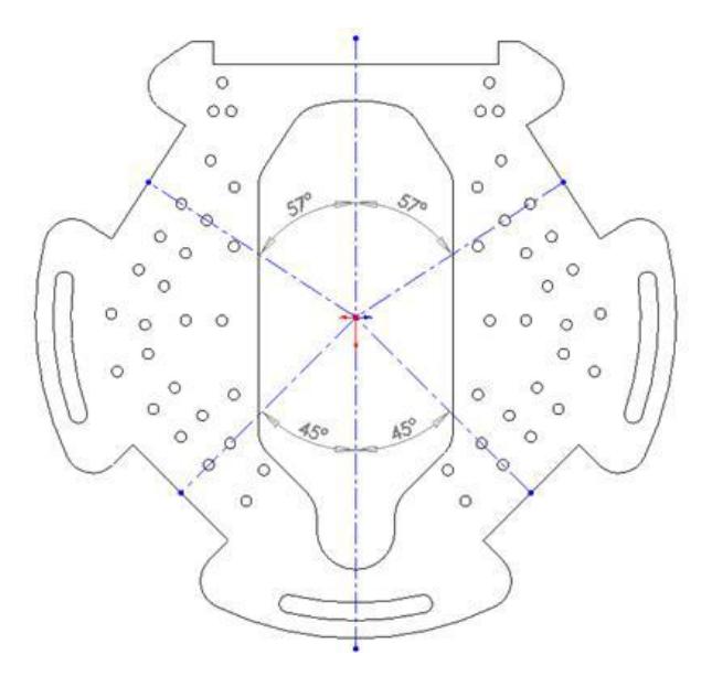 Fig. 4. Angles between the wheels