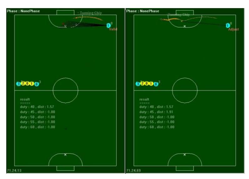 Fig. 21. Snapshots of the chip-kicker calibration process.