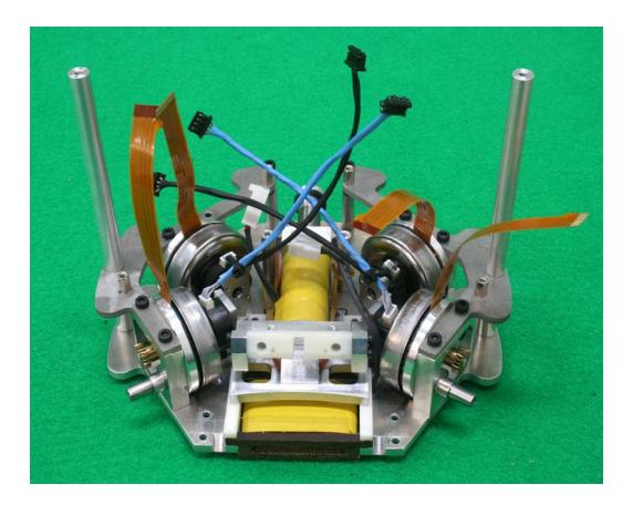 Fig. 9. The robot's chassis with four brushless driving motors.