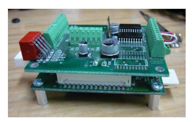 Fig. 1. Robot´s electronic control board assembled along the power board.