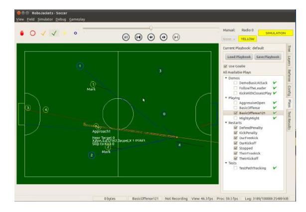 Fig. 3: A screenshot from our command interface for the robots driving under simulation.