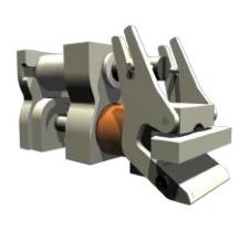 Fig. 5: Kicker & Chipper Rendering (left) vs. Plunger Bar (center) vs. Kicker & Chipper Mounts (right)